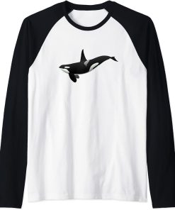 Cool Outdoors Killer Whale Orca Raglan Baseball Tee