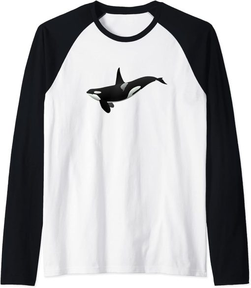 Cool Outdoors Killer Whale Orca Raglan Baseball Tee