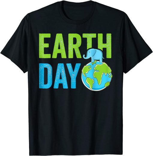 Earth Day 2019 Great Vintage Earth Day Elephant T-Shirt