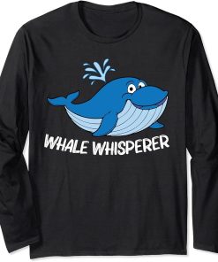 Funny Whale Art For Men Women Orca Narwhal Blue Whales Long Sleeve T-Shirt