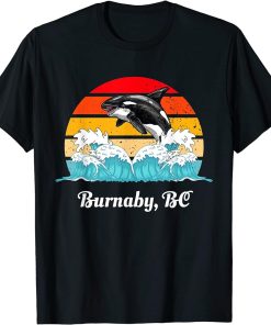 Vintage Burnaby BC Distressed Orca Killer Whale Art T-Shirt