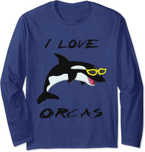 i love orcas ,funny gift Long Sleeve T-Shirt