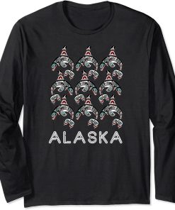 Indigenous Orca Whale Alaska Native American Art Style Gift Long Sleeve T-Shirt